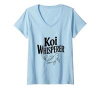 Women's Koi Whisperer Zen Fish Art for Nature Lovers V-Neck T-Shirt