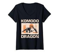 Womens Komodo Dragon Animal Reptile Lovers Gifts V-Neck T-Shirt