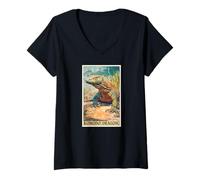 Women's Komodo Dragon Tarot Card Komodo Dragon V-Neck T-Shirt