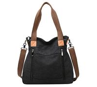 Women's Korean Casual Fashion One Shoulder Crossbody Large Capacity Portable Cloth Bag over The Shoulder Bags for Men (Black, One Size)