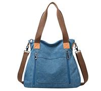 Women's Korean Casual Fashion One Shoulder Crossbody Large Capacity Portable Cloth Bag Small Shoulder Bag for Men (Blue, One Size)