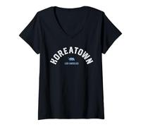 Womens Koreatown Los Angeles Vintage L.A. California Neighborhood V-Neck T-Shirt