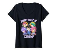 Womens Kpop Demon Hunters Saja Boys Birthday Crew Group V-Neck T-Shirt
