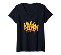Womens Kraków Graffiti Street Art City Design V-Neck T-Shirt