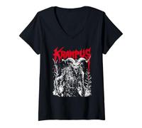 Womens Kramperl Perchten Santa's Helper Christmas Demon Krampus V-Neck T-Shirt