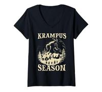 Womens Kramperl T | Krampus mask | Legendary Figure Krampus V-Neck T-Shirt