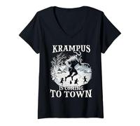 Womens Kramperl T | Krampus mask | Legendary Figure Krampus V-Neck T-Shirt