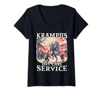 Womens Kramperl T | Krampus mask | Legendary Figure Krampus V-Neck T-Shirt
