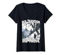 Womens Krampus T Creepy Santa Claus Kramperl Krampus Mask V-Neck T-Shirt