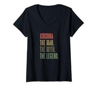 Womens Krishna the Man the Myth the Legend | Myth Legend Name - V-Neck T-Shirt