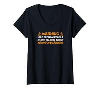 Women's Kromis Warning May Start Talking About Kromfohrländers V-Neck T-Shirt