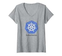 Womens Kubernetes Software - Application Scaling and Management V-Neck T-Shirt