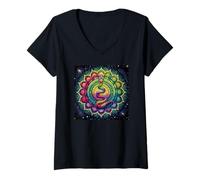 Womens Kundalini Awakening and Chakra Energy Flow V-Neck T-Shirt