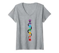 Womens Kundalini Serpent Rising 7 Chakras Yoga - Kundalini Snake V-Neck T-Shirt