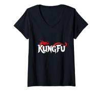 Womens Kung Fu V-Neck T-Shirt