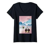 Women's Kungfu Panda Springtime Serenity V-Neck T-Shirt