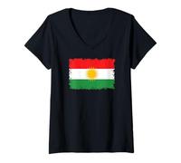 Women's Kurdish Flag of Kurdistan V-Neck T-Shirt