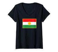 Women's Kurdish Flag of Kurdistan V-Neck T-Shirt