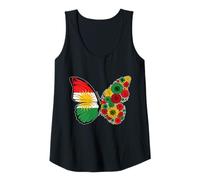 Womens Kurdish Girls Roots Kurdistan Flag Pride Heritage Butterfly Tank Top