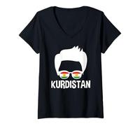 Women's Kurdistan Boy Silhouette Proud Kurdish Man V-Neck T-Shirt