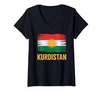 Women's Kurdistan Flag Kurdish Pride V-Neck T-Shirt