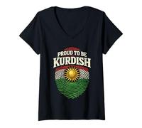 Women's Kurdistan Kurdish Kurd Proud to be Kurdish V-Neck T-Shirt