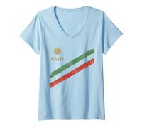Women's Kurdistan Tshirt Flag Souvenir Rojava Kurd Nawroz Kurdish V-Neck T-Shirt