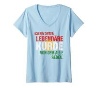 Women's Kurdistan Tshirt Flag Souvenir Rojava Kurd Nawroz Kurdish V-Neck T-Shirt