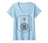 Women's Kurdistan Tshirt Flag Souvenir Rojava Kurd Nawroz Kurdish V-Neck T-Shirt