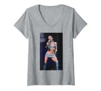 Womens Kylie Minogue KylieFever2002 Tour Live On Stage Cardiff V-Neck T-Shirt