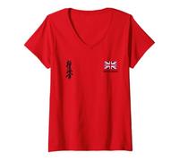 Womens Kyokushinkai Karate UK Dojo Training UNITED KINGDOM flag V-Neck T-Shirt
