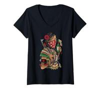 Womens La Adelita Mexicans Revolution Soldier patriots Chicana V-Neck T-Shirt