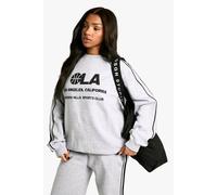 Womens La Basketball Side Striped Oversized Sweatshirt - Grey - M, Grey