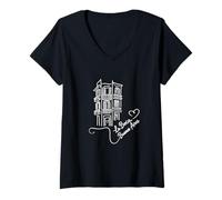 Womens La Boca, Buenos Aires, Argentina Signature Heart Art V-Neck T-Shirt
