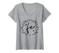 Womens La fe mueve montañas, todo ES posible en Jesús V-Neck T-Shirt