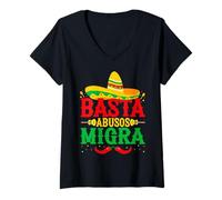 Womens La Migra Immigration Protest Signs Unity V-Neck T-Shirt