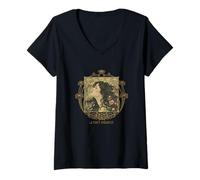 Womens La Morte Amoureuse Belle Vampire Floral Art Nouveau Gothic V-Neck T-Shirt