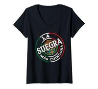 Womens La Suegra Mas Chingona Badass Latina Hispanic Heritage V-Neck T-Shirt