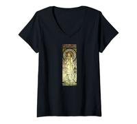 Womens La Trappistine Vintage Art Nouveau Fantasy Illustration V-Neck T-Shirt