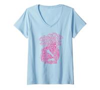 Womens La Vie en Fleurs Shirt French Floral Bouquet Aesthetic Women V-Neck T-Shirt