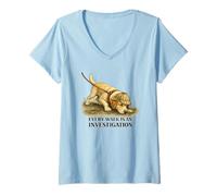 Women's Lab Every Walk is an Investigation Funny Dog Lover V-Neck T-Shirt
