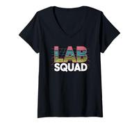 Womens Lab Squad Funny Lab Week 2025 Medical Laboratory Technician V-Neck T-Shirt