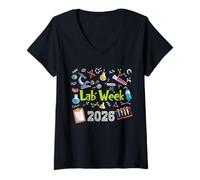Women's Lab Week 2026 Retro Medical Laboratory Tech Lab Week V-Neck T-Shirt