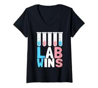 Women's Lab Wins Med Tech Transsexual Transgender LGBTQI Pride V-Neck T-Shirt