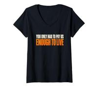 Women's Labor Rights Movements Fair Pay Protests Working Class Fire V-Neck T-Shirt