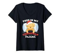 Womens Labrador Dog This is My Christmas Pajamas V-Neck T-Shirt