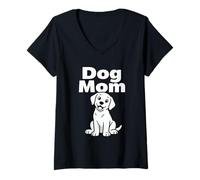 Womens Labrador Lover: Smiling Pup Bold Type V-Neck T-Shirt