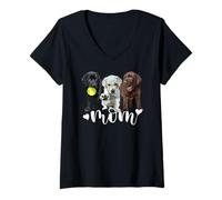 Womens Labrador Mom Black Golden Chocolate Lab Mama The Lab Mother V-Neck T-Shirt