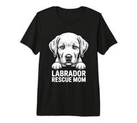 Womens Labrador Rescue Mom Dog Adoption Peeking Lab Mom Mama Premium T-Shirt
