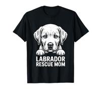 Womens Labrador Rescue Mom Dog Adoption Peeking Lab Mom Mama T-Shirt